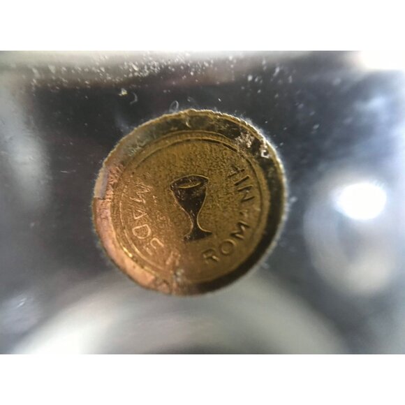 Vtg 1960's Etched Clear Crystal Vinegar Oil Cruet Made in Romania - Picture 10 of 10